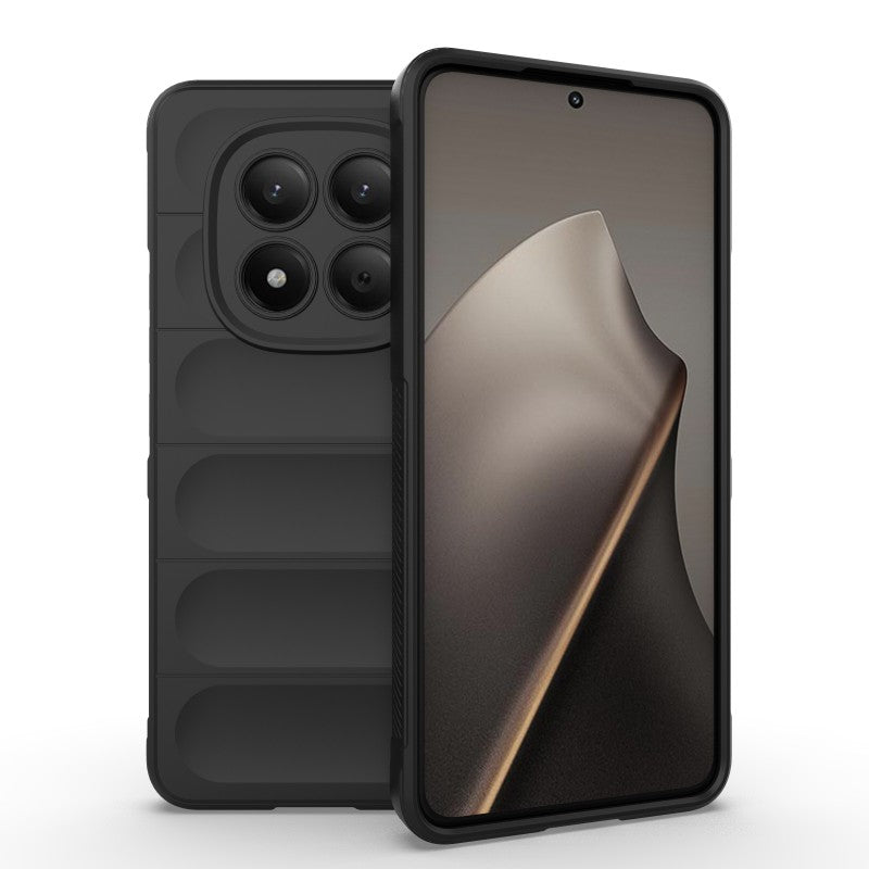 For Xiaomi Redmi Note 15 Pro 4G (Global) TPU Case WANLONFENG HD Series Anti Slip Phone Cover with Tempered Glass - Black