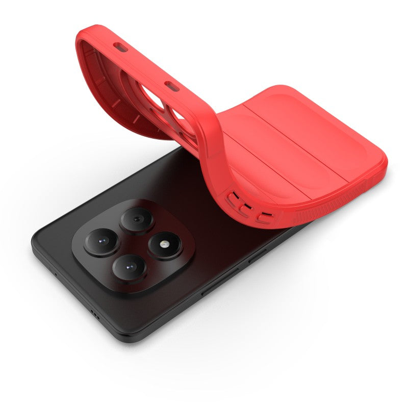 For Xiaomi Redmi Note 15 Pro 4G (Global) TPU Case WANLONFENG HD Series Anti Slip Phone Cover with Tempered Glass - Red