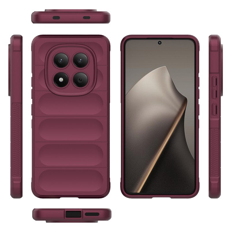 For Xiaomi Redmi Note 15 Pro 4G (Global) TPU Case WANLONFENG HD Series Anti Slip Phone Cover with Tempered Glass - Wine Red