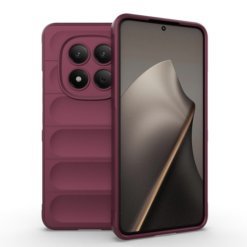 For Xiaomi Redmi Note 15 Pro 4G (Global) TPU Case WANLONFENG HD Series Anti Slip Phone Cover with Tempered Glass - Wine Red