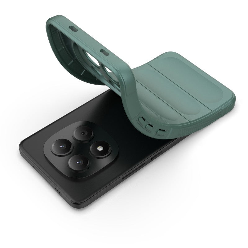 For Xiaomi Redmi Note 15 Pro 4G (Global) TPU Case WANLONFENG HD Series Anti Slip Phone Cover with Tempered Glass - Army Green