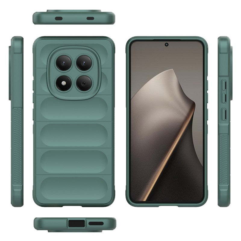 For Xiaomi Redmi Note 15 Pro 4G (Global) TPU Case WANLONFENG HD Series Anti Slip Phone Cover with Tempered Glass - Army Green