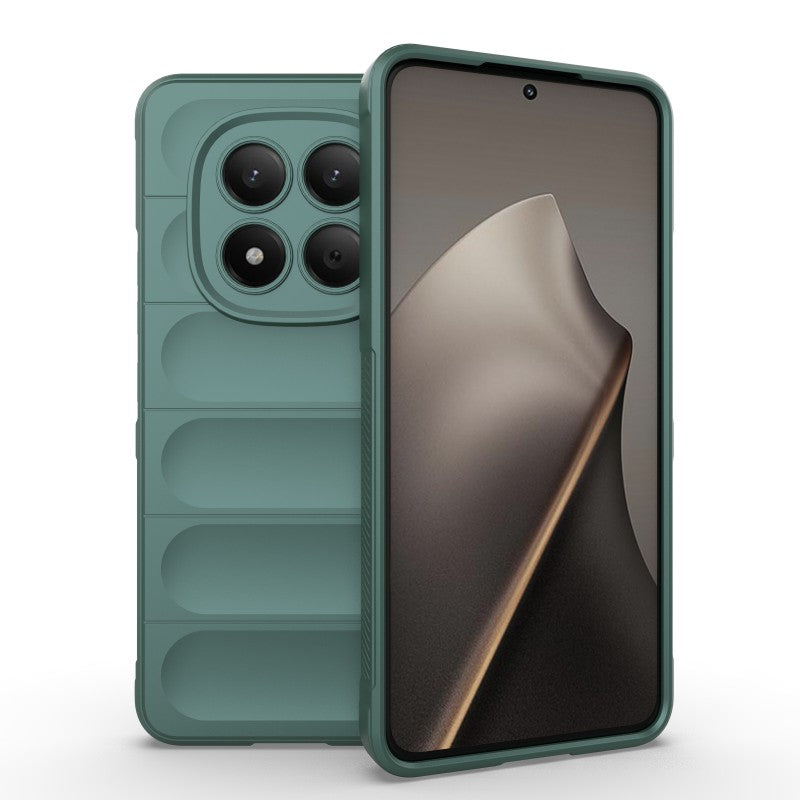 For Xiaomi Redmi Note 15 Pro 4G (Global) TPU Case WANLONFENG HD Series Anti Slip Phone Cover with Tempered Glass - Army Green