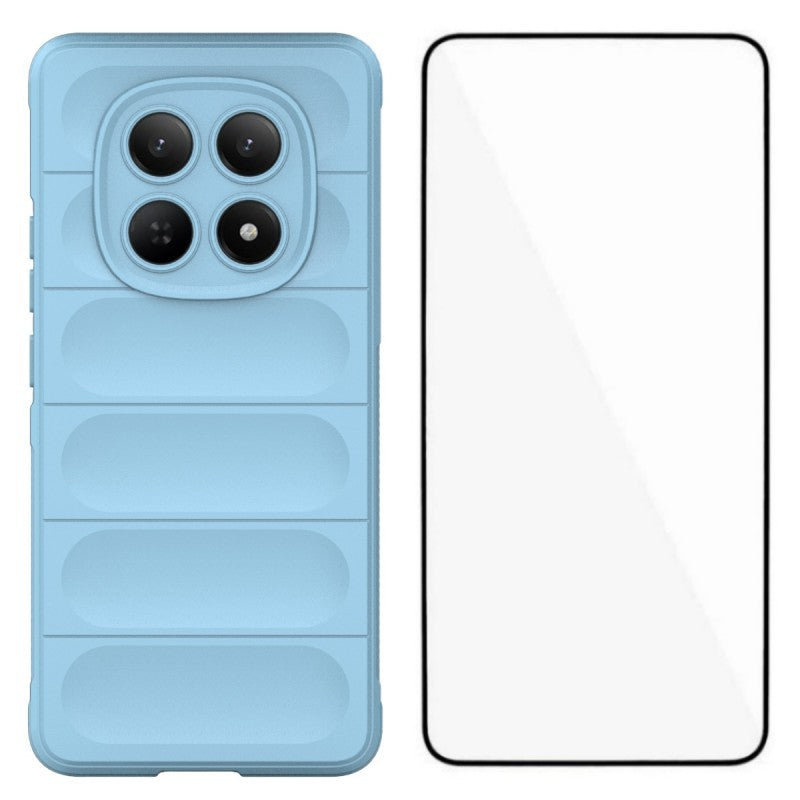 For Xiaomi Redmi Note 15 Pro 4G (Global) TPU Case WANLONFENG HD Series Anti Slip Phone Cover with Tempered Glass - Baby Blue