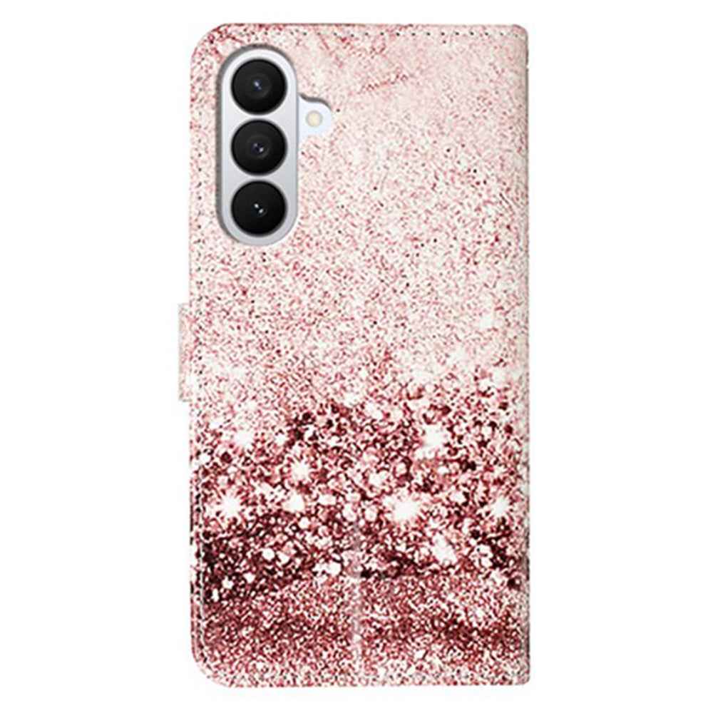 For Samsung Galaxy A57 5G Stand Case Marble Painted Folio Flip Leather Wallet Phone Cover - Rose Gold Marble