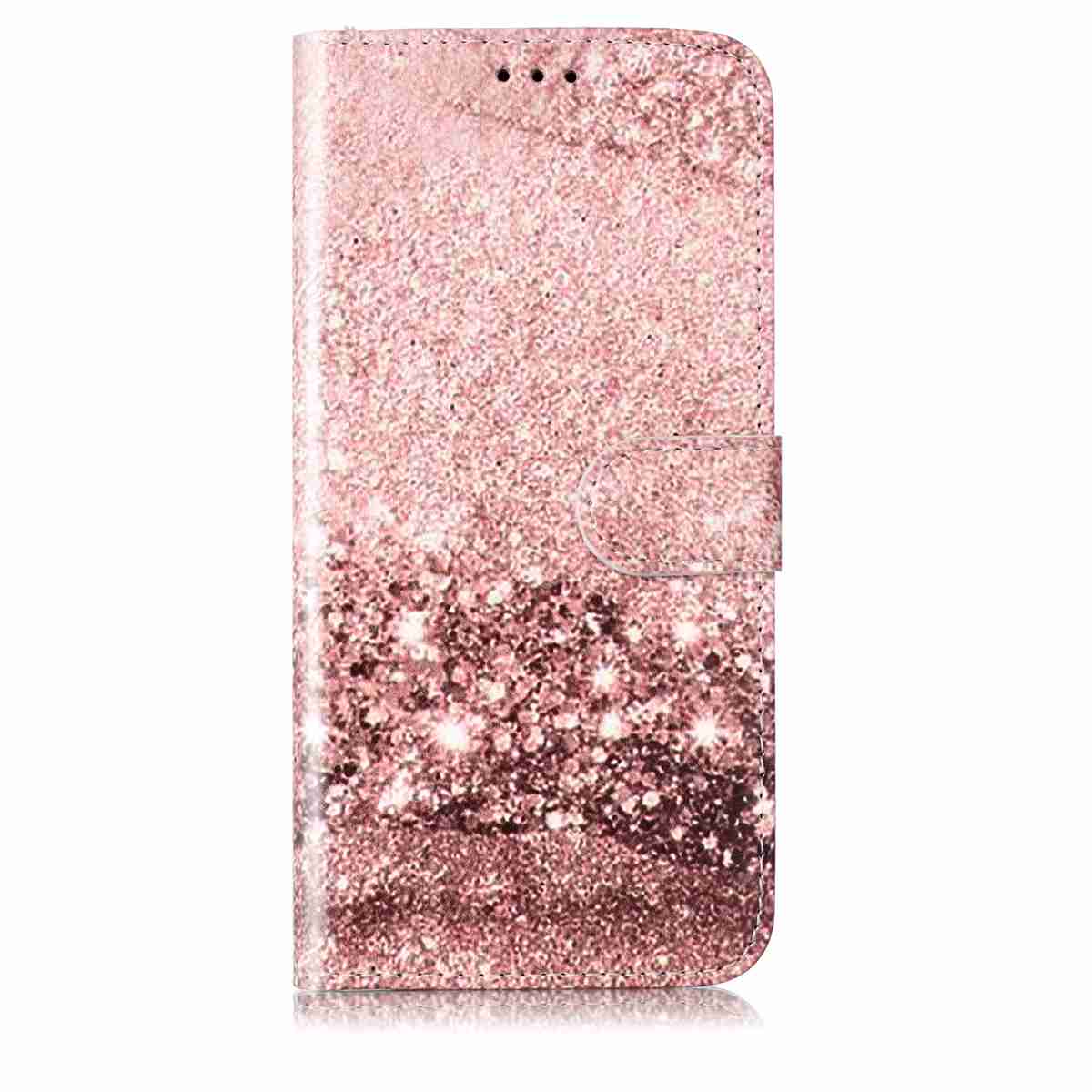 For Samsung Galaxy A57 5G Stand Case Marble Painted Folio Flip Leather Wallet Phone Cover - Rose Gold Marble