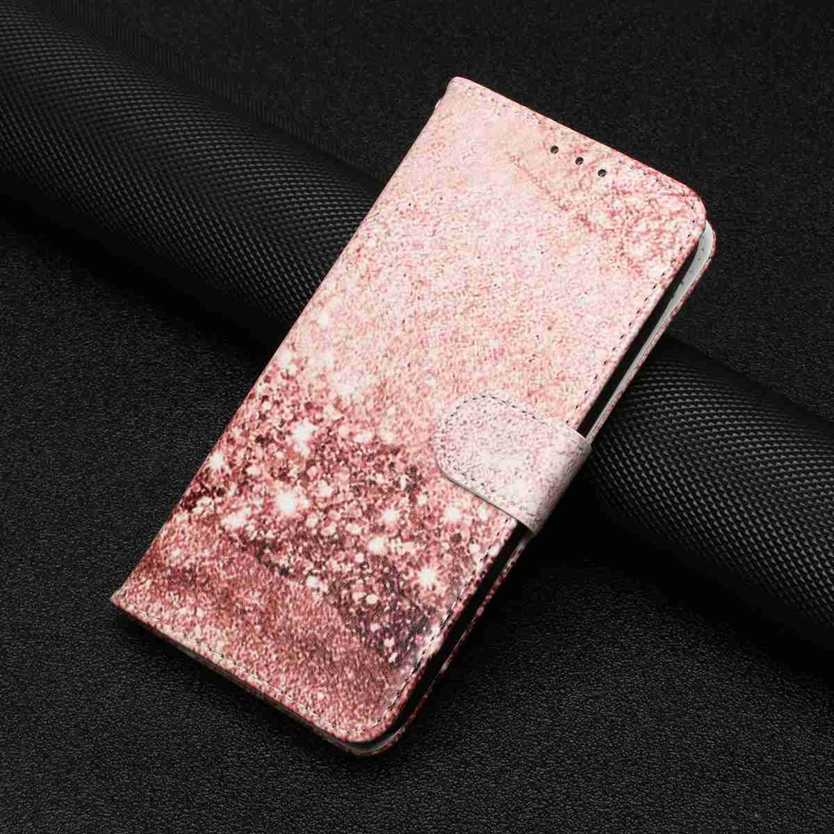 For Samsung Galaxy A57 5G Stand Case Marble Painted Folio Flip Leather Wallet Phone Cover - Rose Gold Marble