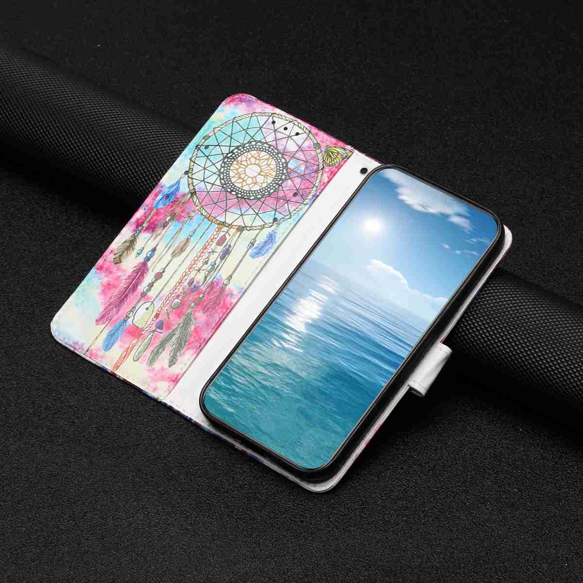 For Samsung Galaxy A57 5G Stand Case Marble Painted Folio Flip Leather Wallet Phone Cover - Dream Catcher