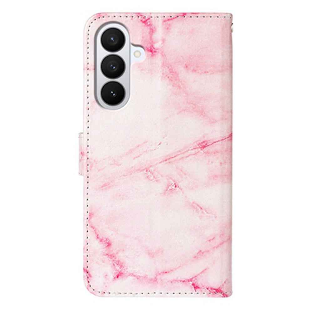 For Samsung Galaxy A57 5G Stand Case Marble Painted Folio Flip Leather Wallet Phone Cover - Pink Marble