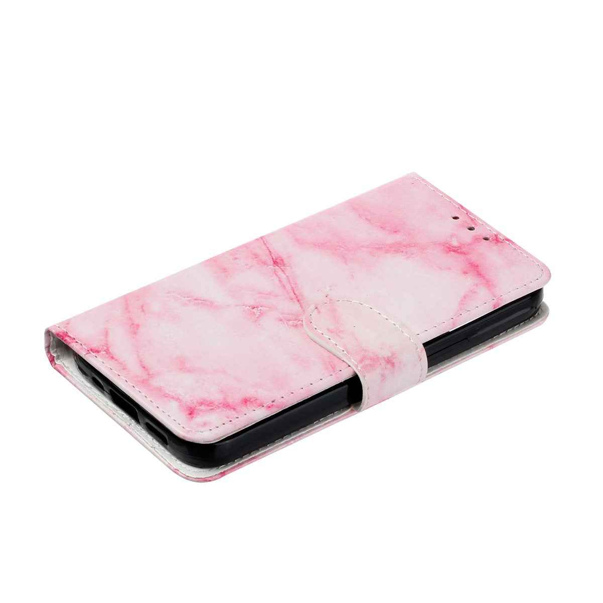 For Samsung Galaxy A57 5G Stand Case Marble Painted Folio Flip Leather Wallet Phone Cover - Pink Marble