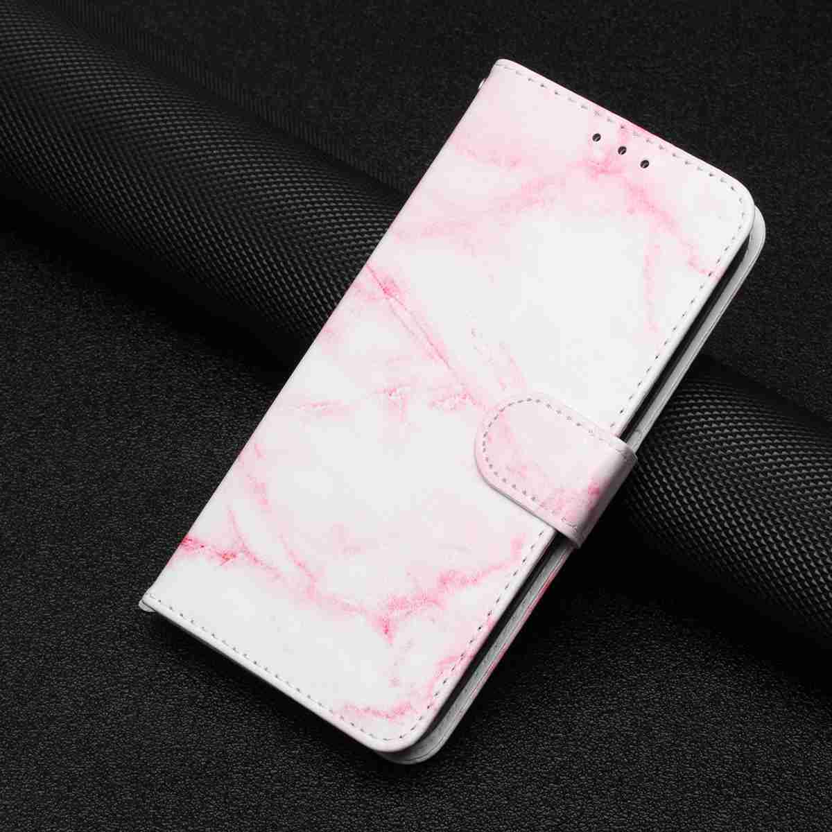 For Samsung Galaxy A57 5G Stand Case Marble Painted Folio Flip Leather Wallet Phone Cover - Pink Marble