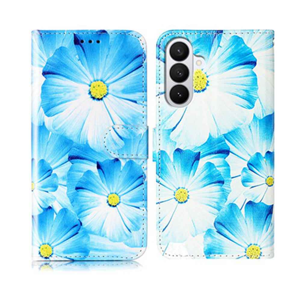 For Samsung Galaxy A57 5G Stand Case Marble Painted Folio Flip Leather Wallet Phone Cover - Orchid