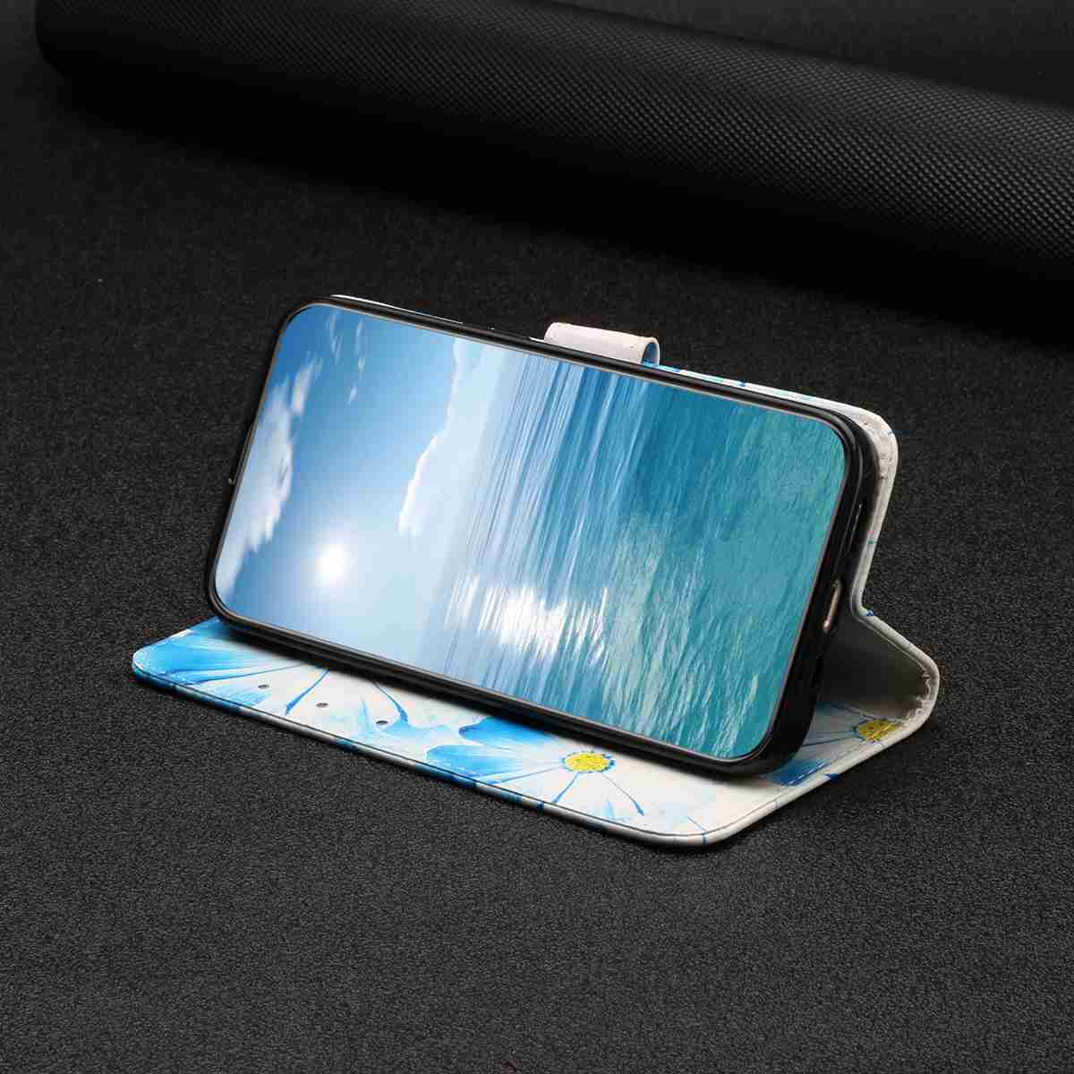 For Samsung Galaxy A57 5G Stand Case Marble Painted Folio Flip Leather Wallet Phone Cover - Orchid