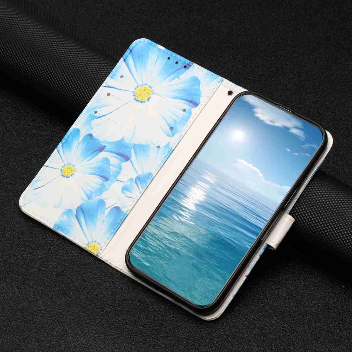 For Samsung Galaxy A57 5G Stand Case Marble Painted Folio Flip Leather Wallet Phone Cover - Orchid