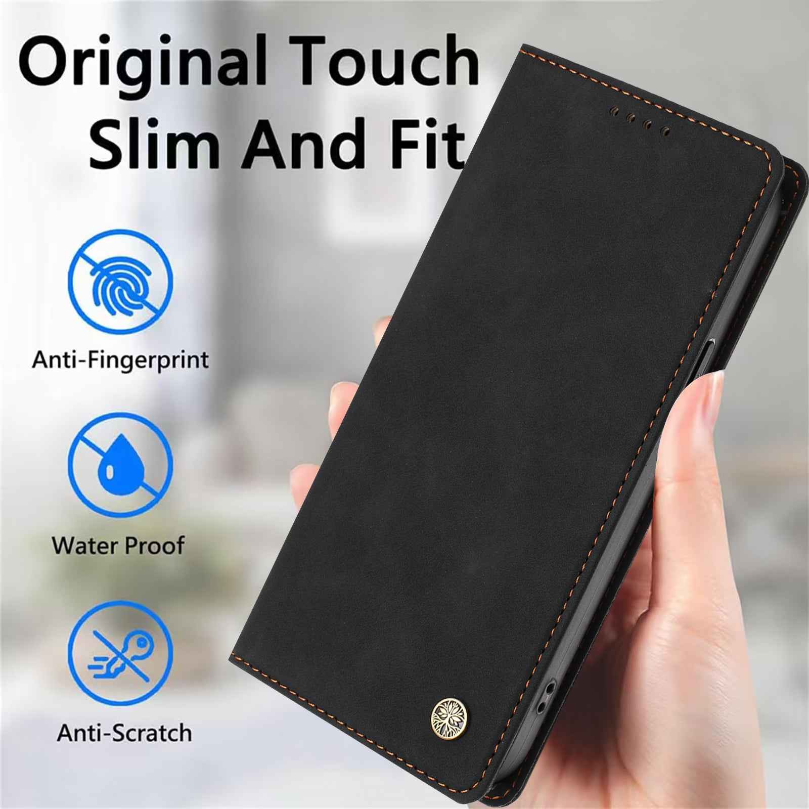 For Samsung Galaxy A57 5G Case HX RFID Blocking Wallet Stand Leather Flip Phone Cover - Black