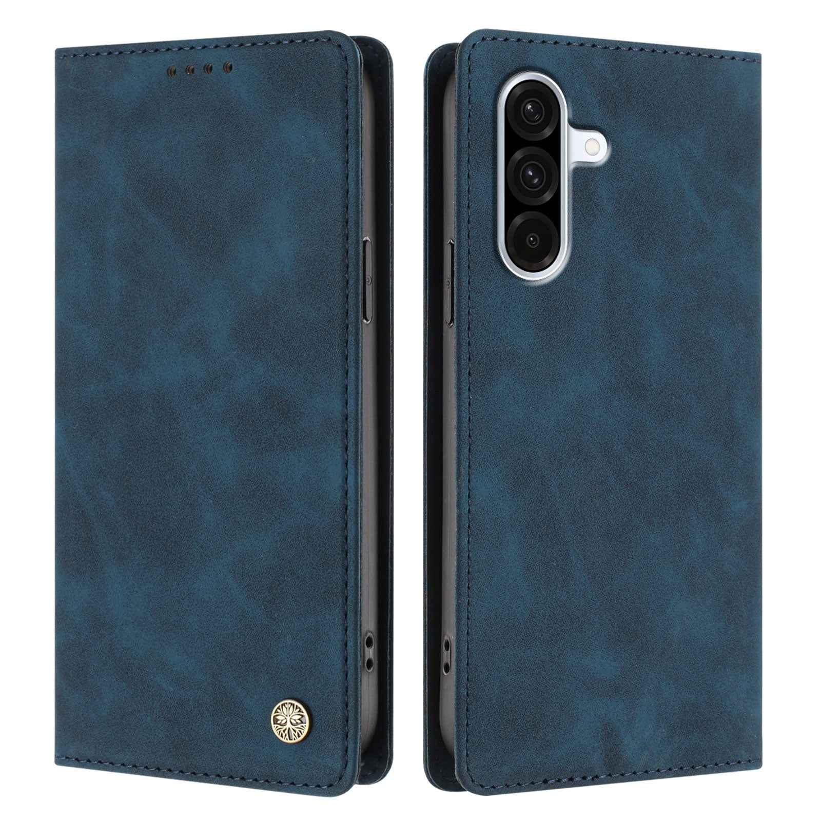 For Samsung Galaxy A57 5G Case HX RFID Blocking Wallet Stand Leather Flip Phone Cover - Dark Blue