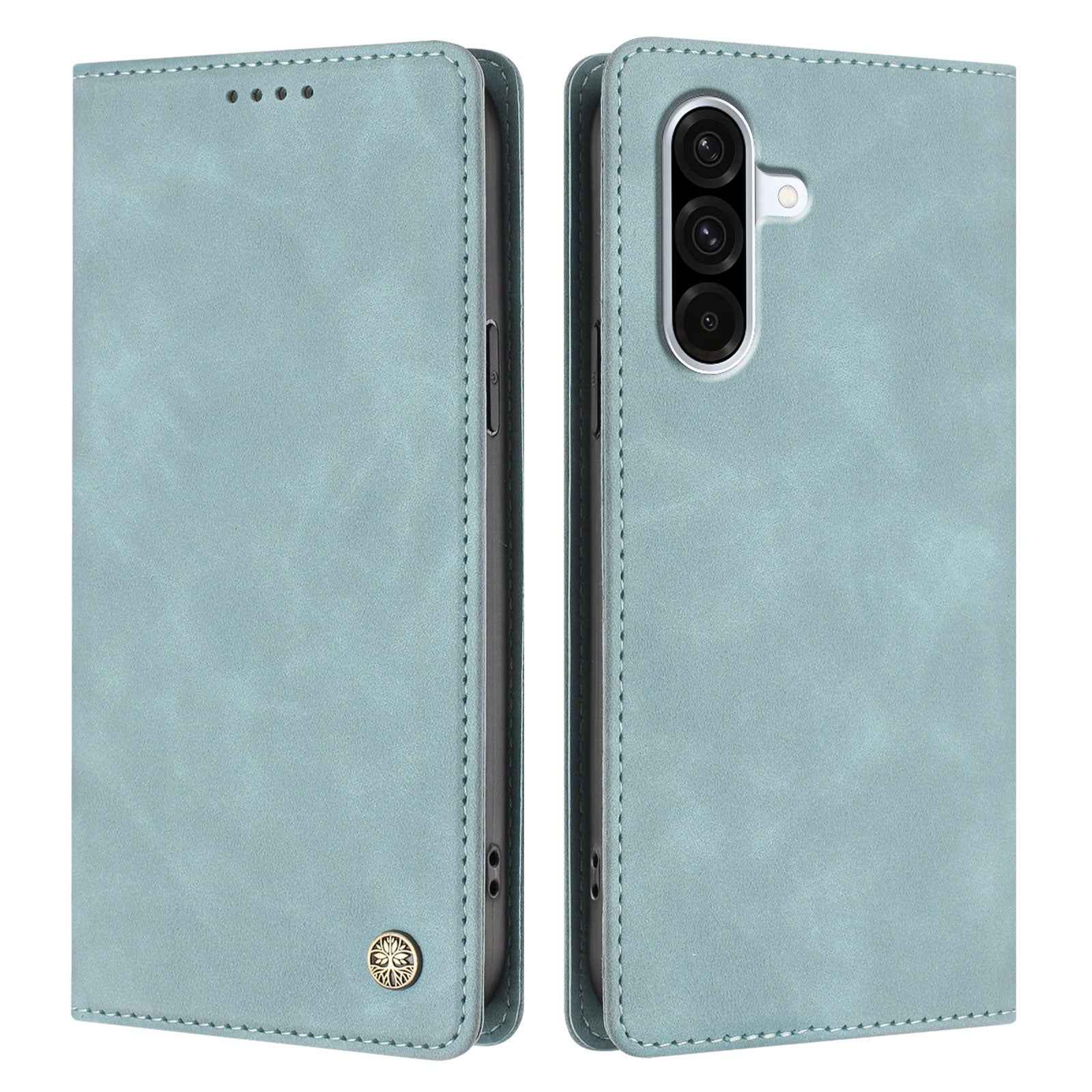 For Samsung Galaxy A57 5G Case HX RFID Blocking Wallet Stand Leather Flip Phone Cover - Lake Blue
