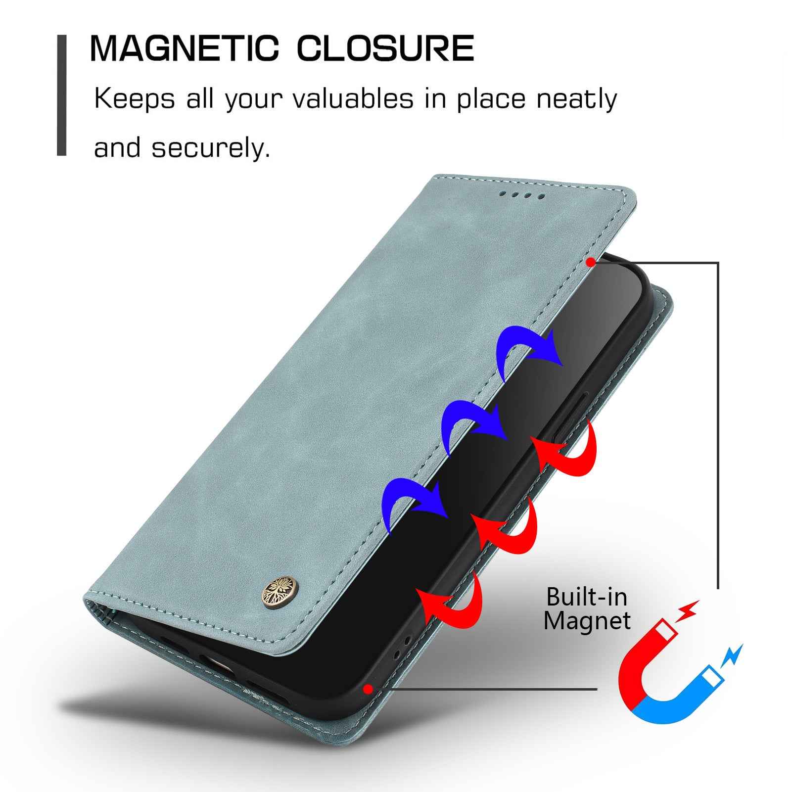 For Samsung Galaxy A57 5G Case HX RFID Blocking Wallet Stand Leather Flip Phone Cover - Lake Blue