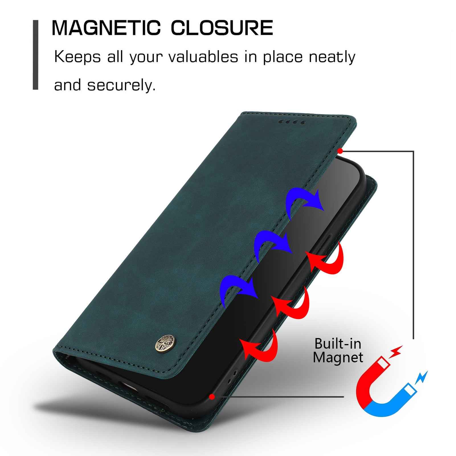 For Samsung Galaxy A57 5G Case HX RFID Blocking Wallet Stand Leather Flip Phone Cover - Dark Green
