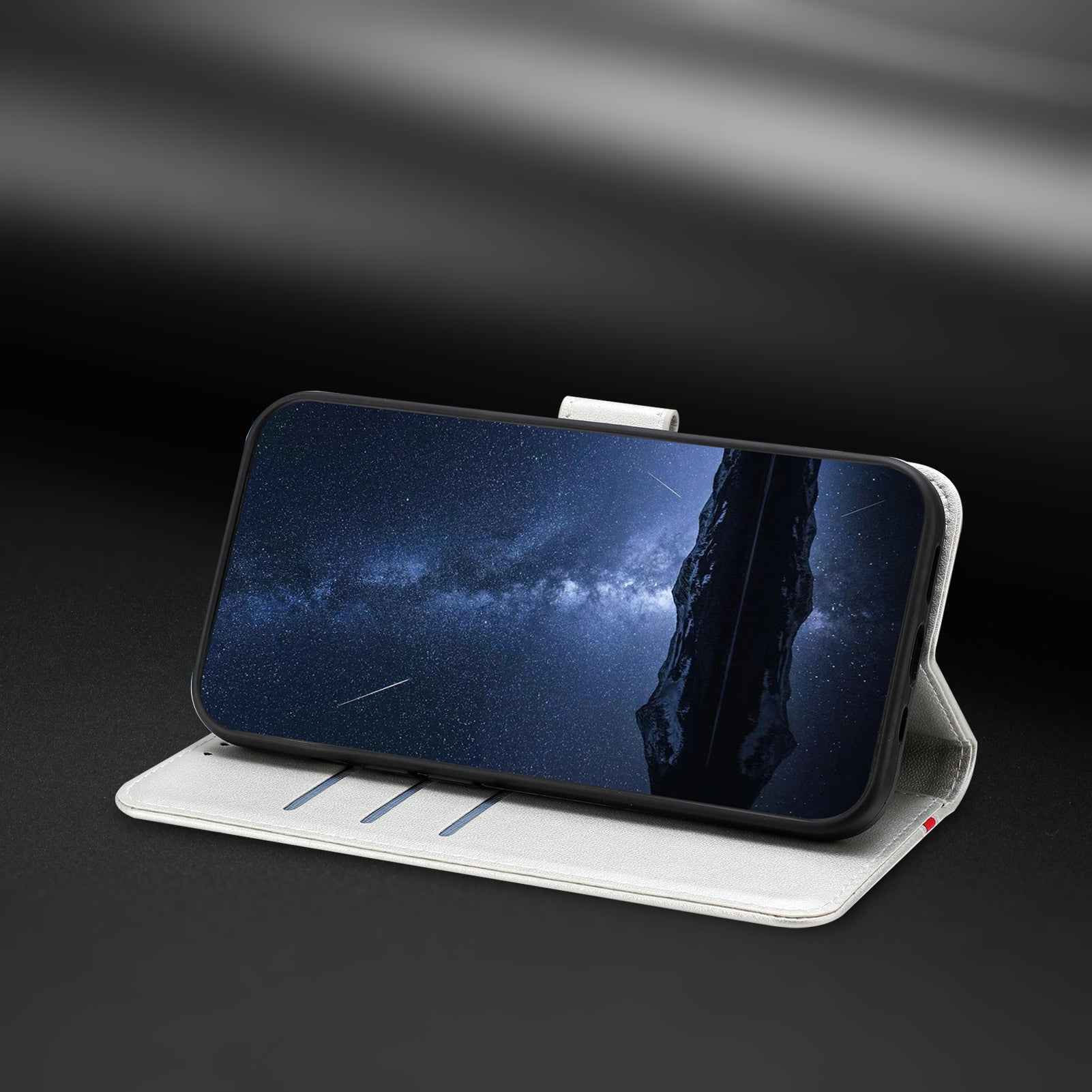For Samsung Galaxy A57 5G Phone Cases Wallet Stand Color Splicing Leather Cover with Magnetic Clasp - Silver