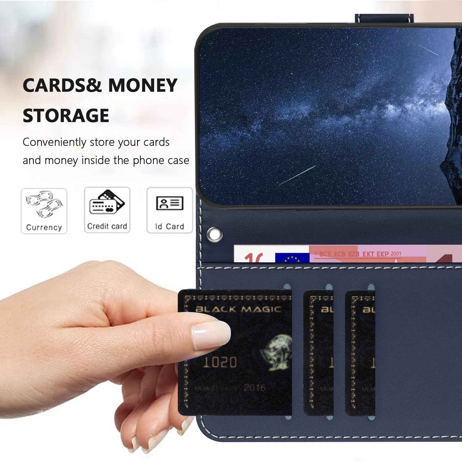 For Samsung Galaxy A57 5G Phone Cases Wallet Stand Color Splicing Leather Cover with Magnetic Clasp - Blue