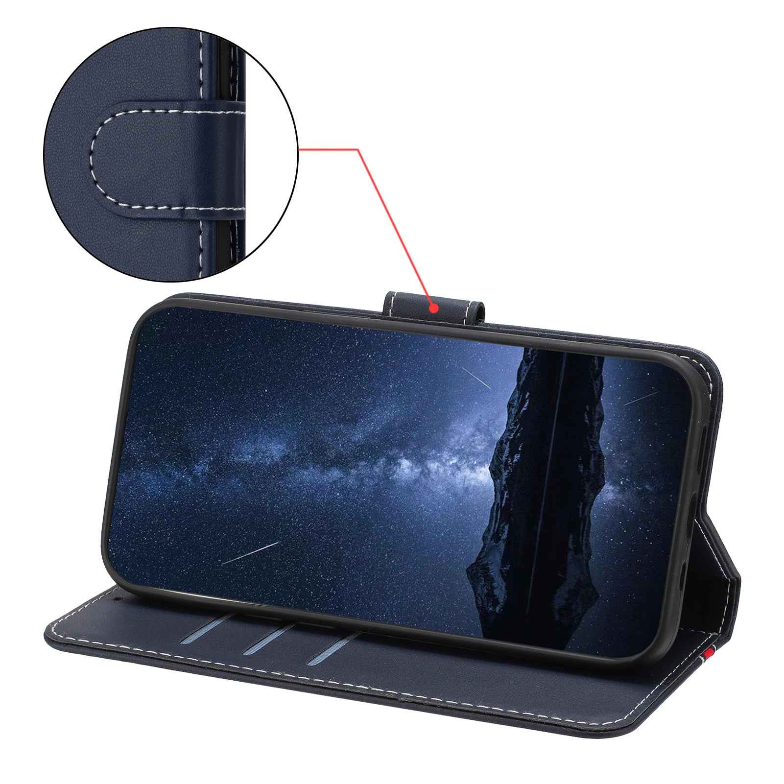 For Samsung Galaxy A57 5G Phone Cases Wallet Stand Color Splicing Leather Cover with Magnetic Clasp - Blue