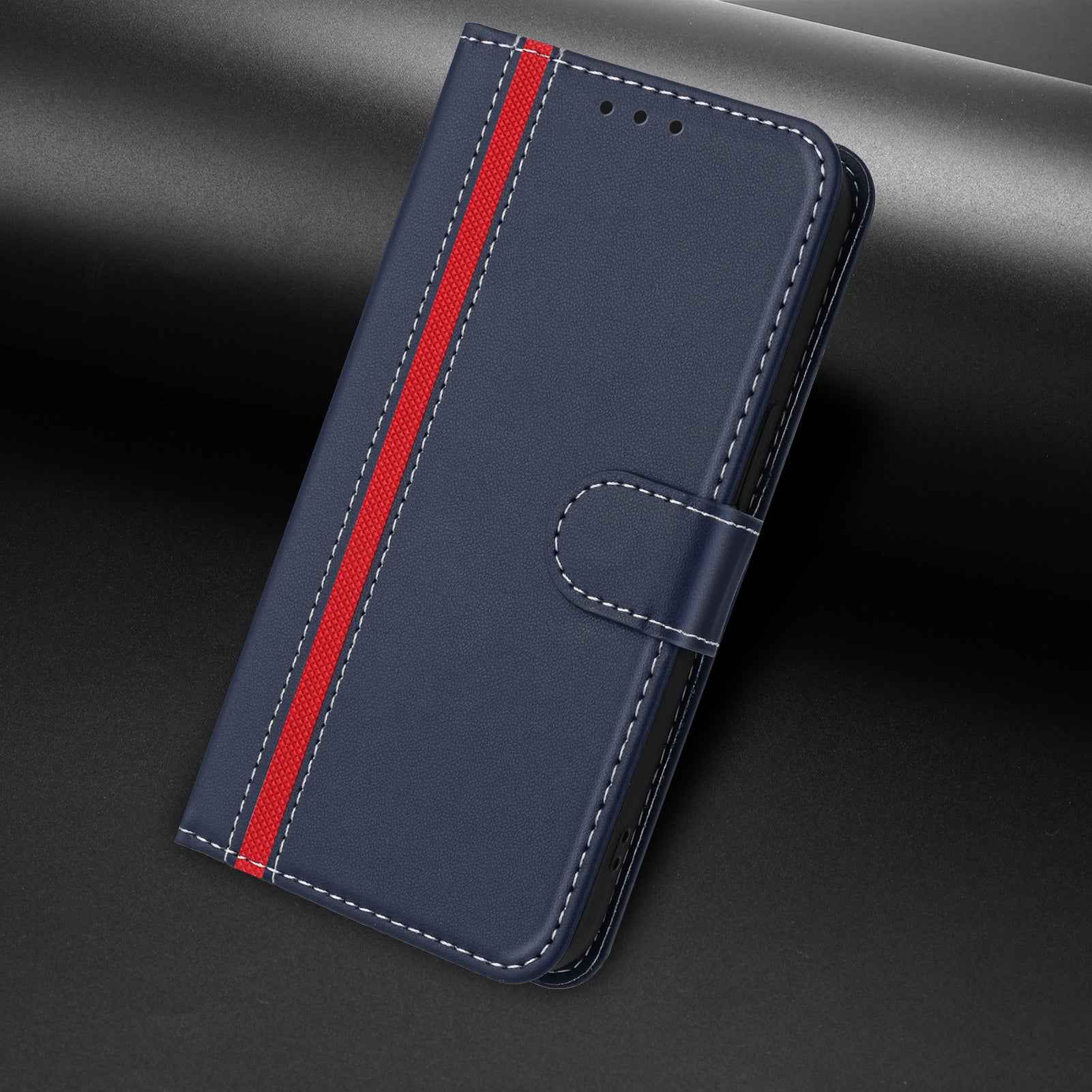 For Samsung Galaxy A57 5G Phone Cases Wallet Stand Color Splicing Leather Cover with Magnetic Clasp - Blue