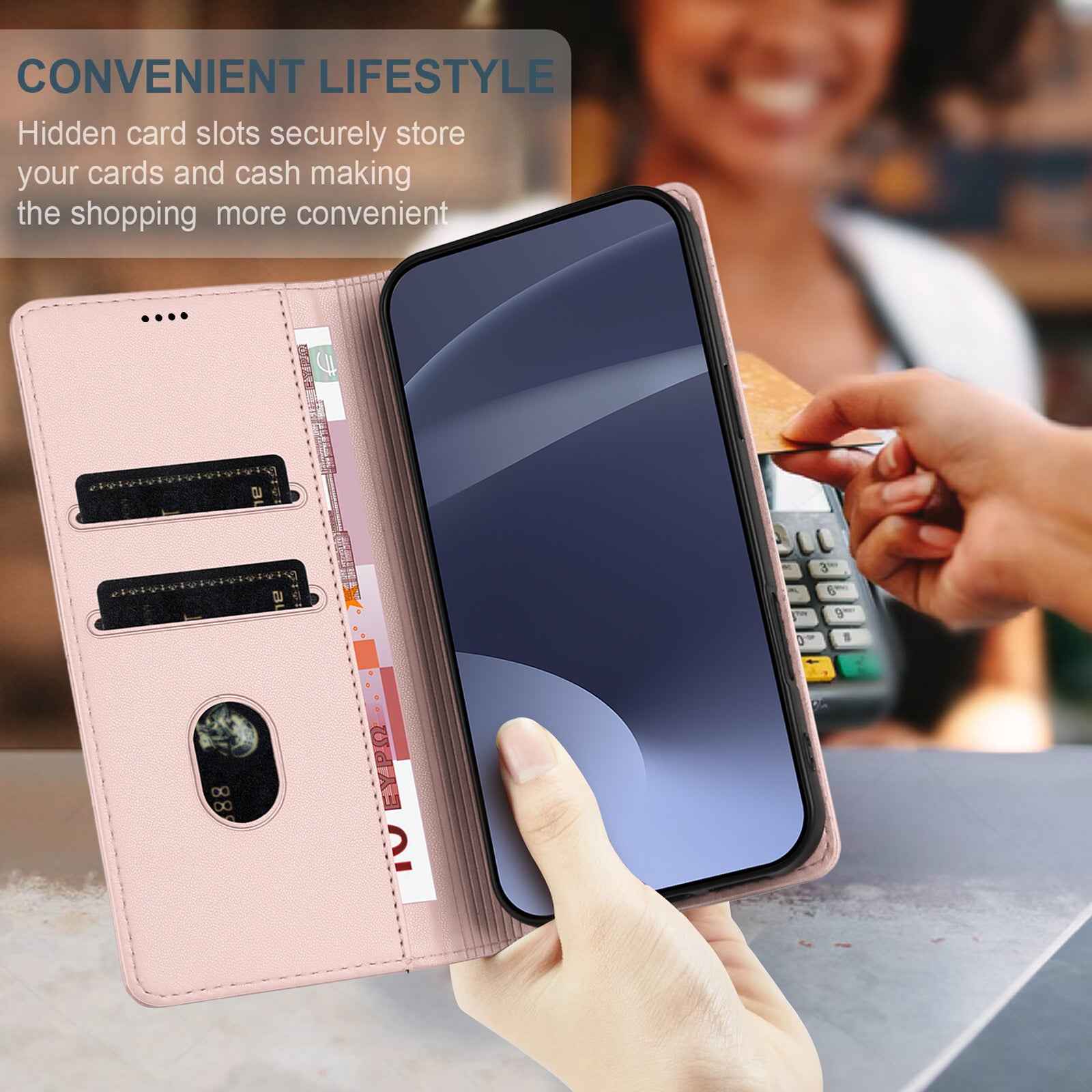 For Samsung Galaxy A57 5G Phone Cases Punk Style Imprinted Wallet Stand Leather Cover - Pink