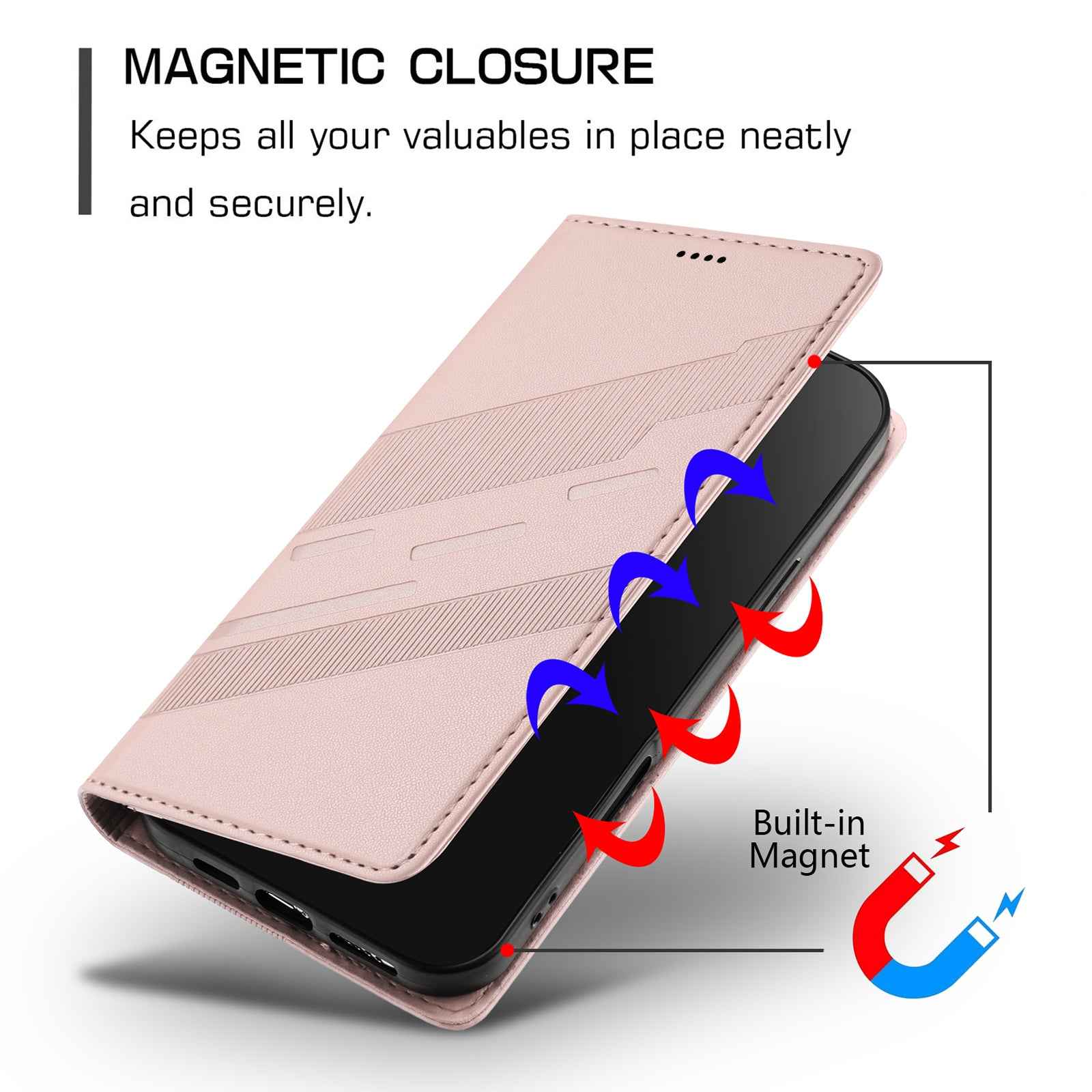 For Samsung Galaxy A57 5G Phone Cases Punk Style Imprinted Wallet Stand Leather Cover - Pink