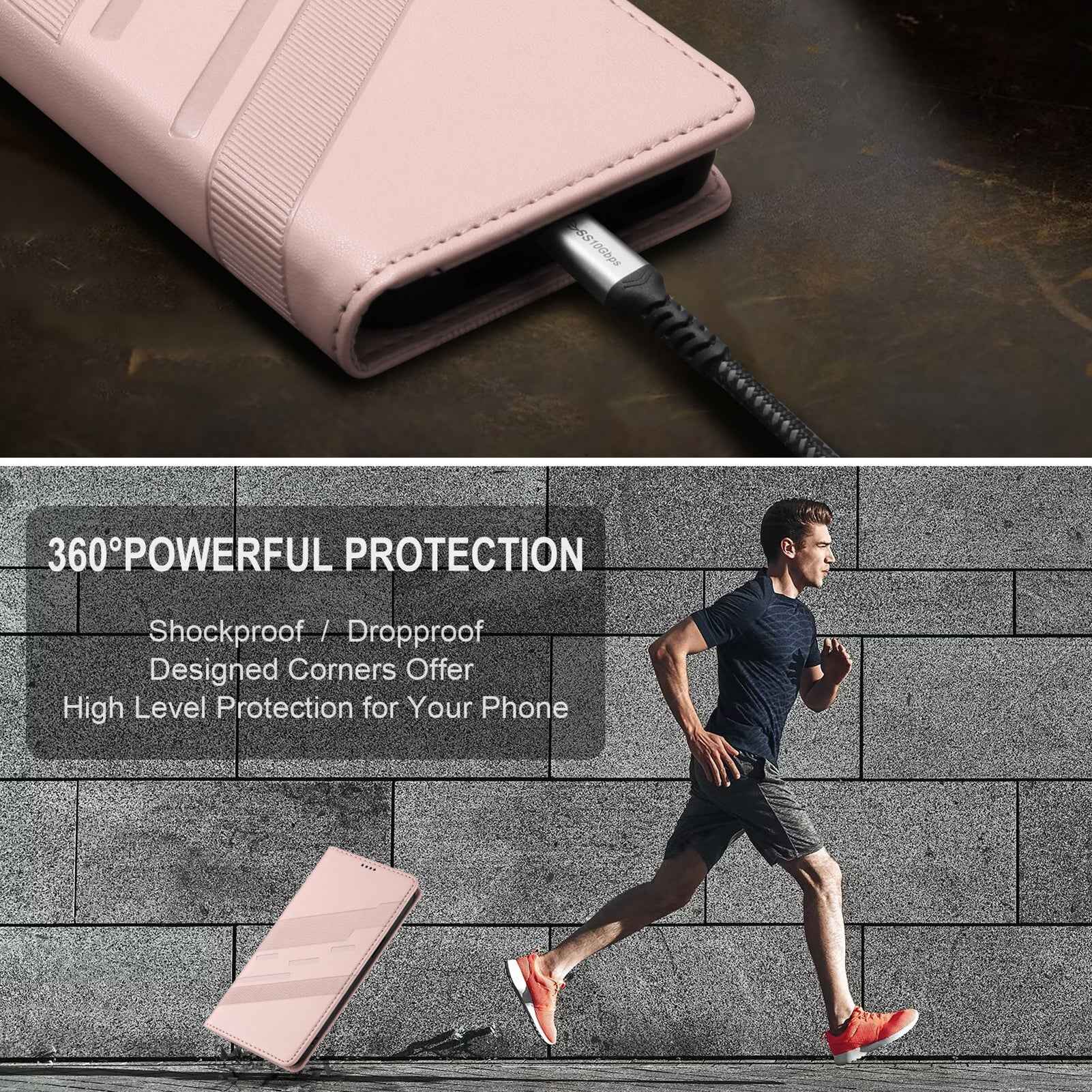For Samsung Galaxy A57 5G Phone Cases Punk Style Imprinted Wallet Stand Leather Cover - Pink