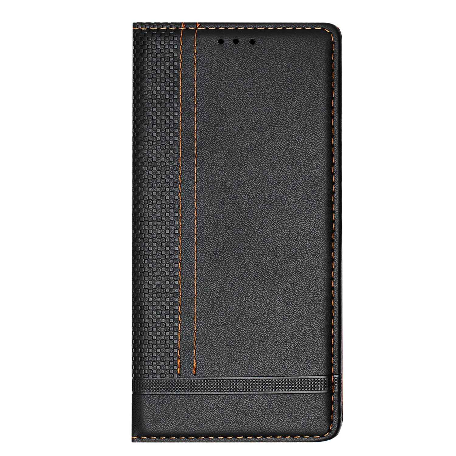 For Samsung Galaxy A57 5G Case L-Shaped Grid Pattern Leather Stand Phone Cover with Card Slots - Black