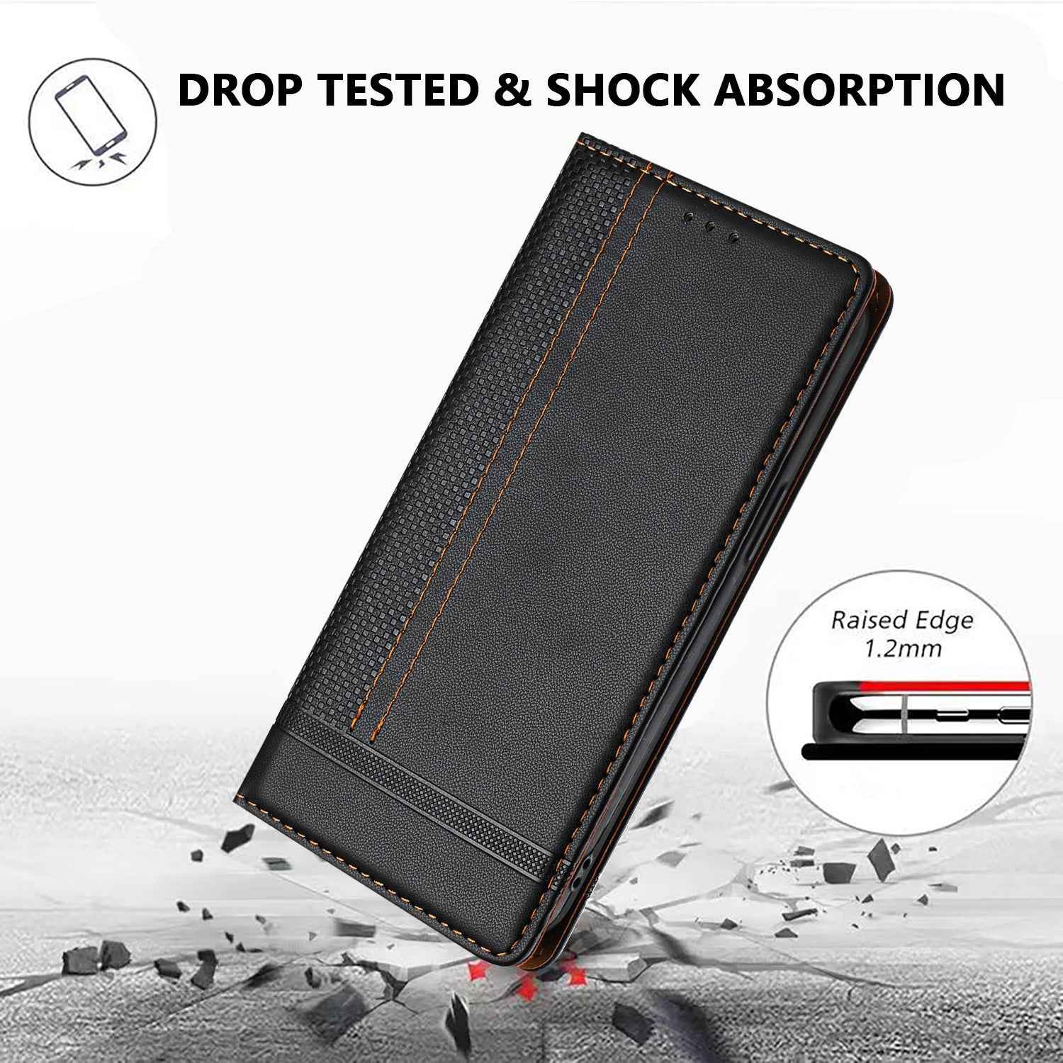 For Samsung Galaxy A57 5G Case L-Shaped Grid Pattern Leather Stand Phone Cover with Card Slots - Black