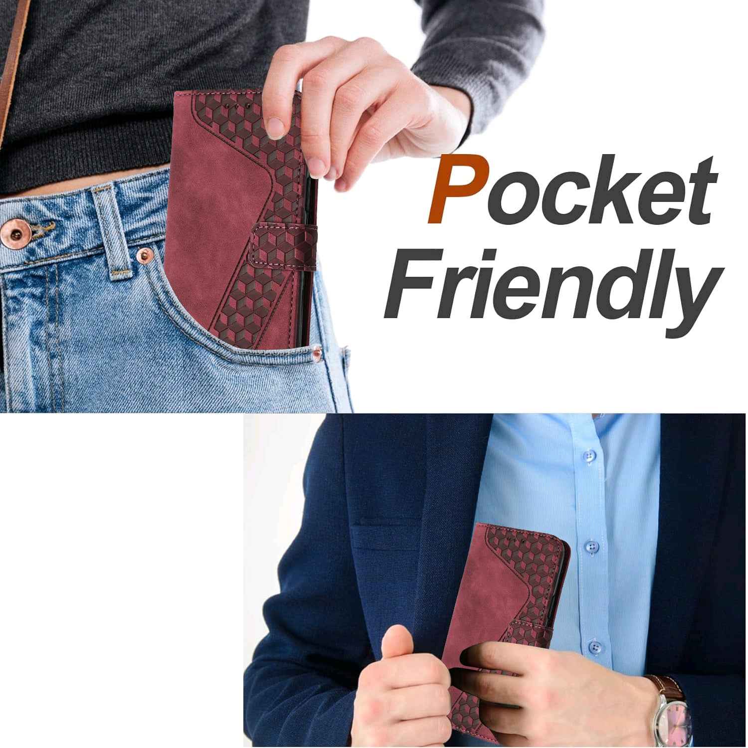 For Samsung Galaxy A57 5G Leather Case 7-Shaped Pattern Wallet Stand Shockproof Phone Cover - Brown