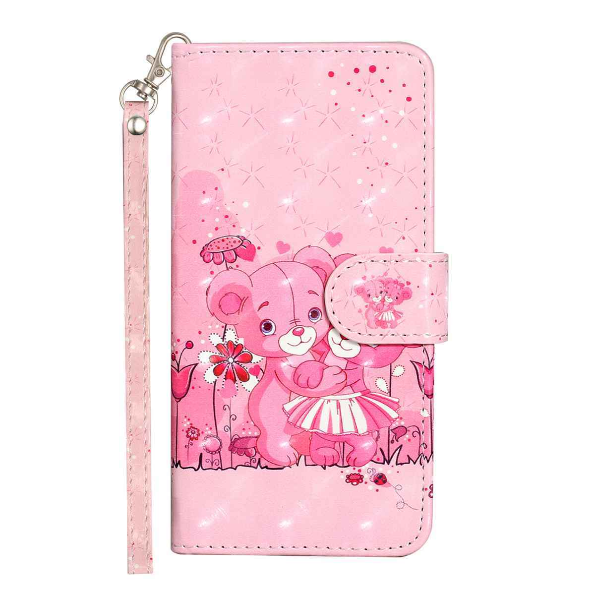 For Samsung Galaxy A57 5G Wallet Case 3D Pattern Printed Leather Phone Cover with Strap - Bears