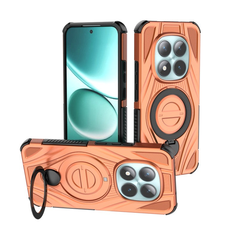 For Xiaomi Redmi Note 15 Pro+ 5G (Global) / Xiaomi Poco M8 Pro 5G WANLONFENG XH Series Kickstand Case with Screen Film, Drop Proof PC TPU Phone Cover - Orange