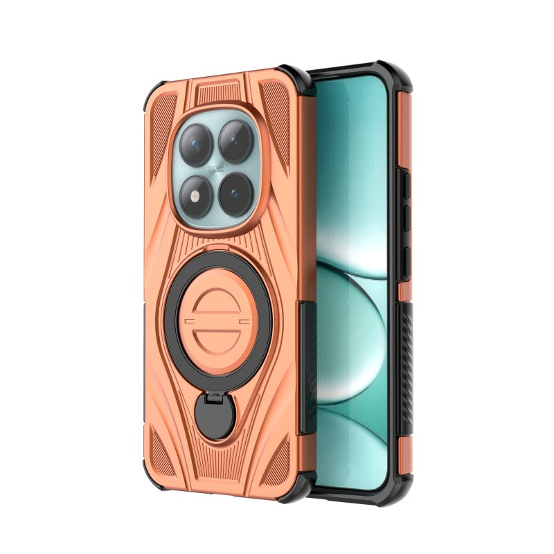 For Xiaomi Redmi Note 15 Pro+ 5G (Global) / Xiaomi Poco M8 Pro 5G WANLONFENG XH Series Kickstand Case with Screen Film, Drop Proof PC TPU Phone Cover - Orange