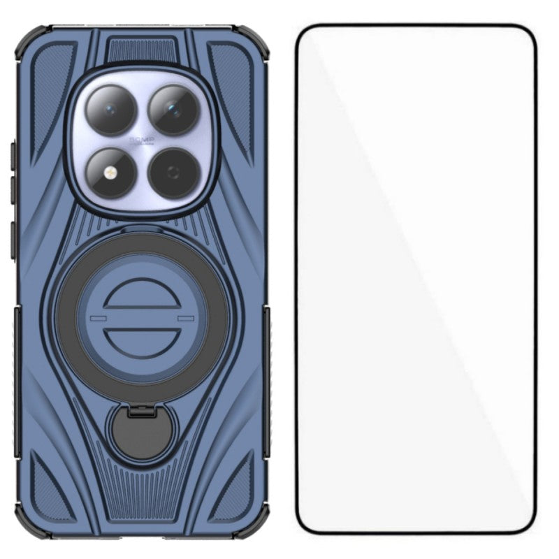 For Xiaomi Redmi Note 15 Pro+ 5G (Global) / Xiaomi Poco M8 Pro 5G WANLONFENG XH Series Kickstand Case with Screen Film, Drop Proof PC TPU Phone Cover - Sapphire