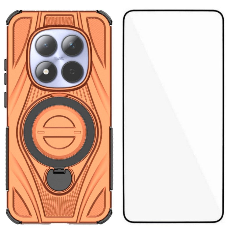For Xiaomi Redmi Note 15 Pro 5G (Global) WANLONFENG XH Series Kickstand Case with Screen Film, Drop Proof PC TPU Phone Cover - Orange