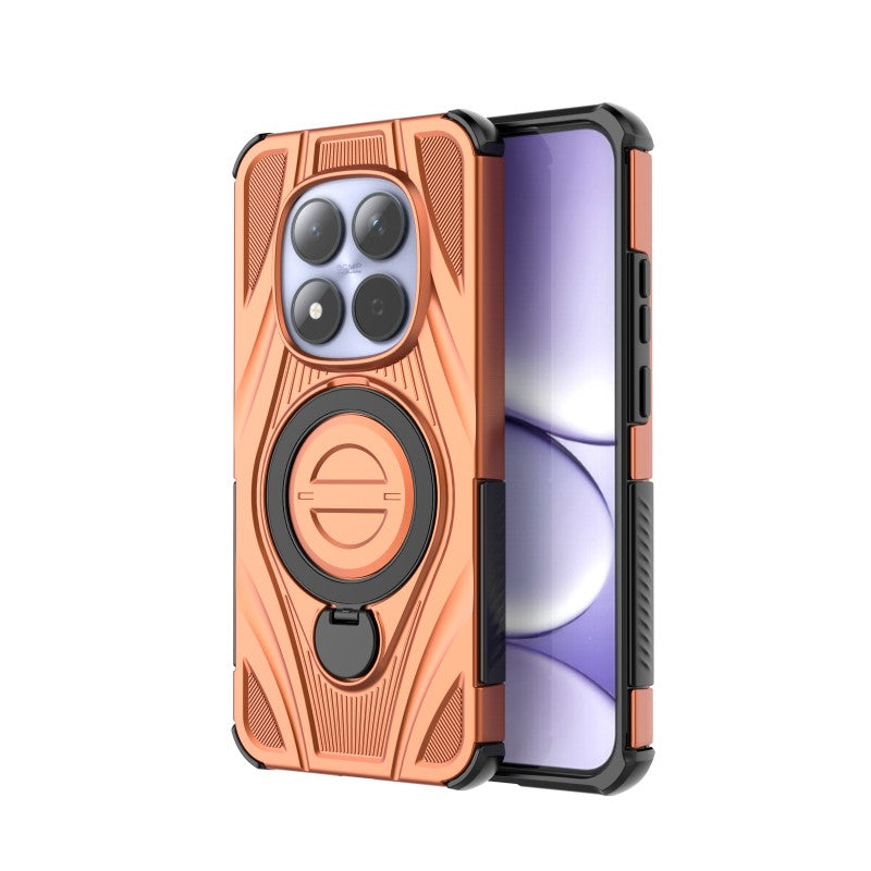 For Xiaomi Redmi Note 15 Pro 5G (Global) WANLONFENG XH Series Kickstand Case with Screen Film, Drop Proof PC TPU Phone Cover - Orange