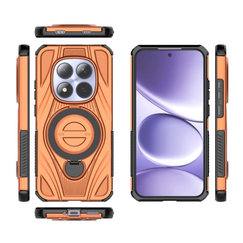 For Xiaomi Redmi Note 15 Pro 5G (Global) WANLONFENG XH Series Kickstand Case with Screen Film, Drop Proof PC TPU Phone Cover - Orange