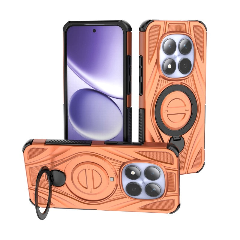 For Xiaomi Redmi Note 15 Pro 5G (Global) WANLONFENG XH Series Kickstand Case with Screen Film, Drop Proof PC TPU Phone Cover - Orange