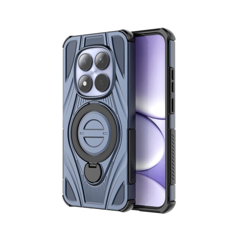 For Xiaomi Redmi Note 15 Pro 5G (Global) WANLONFENG XH Series Kickstand Case with Screen Film, Drop Proof PC TPU Phone Cover - Sapphire