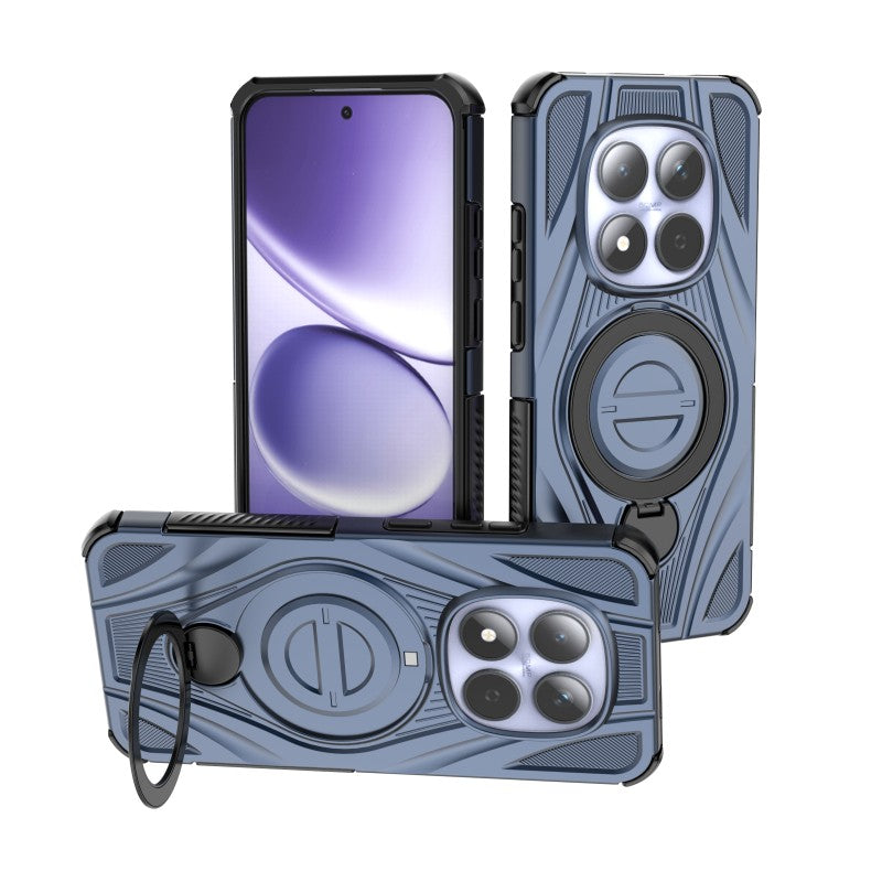 For Xiaomi Redmi Note 15 Pro 5G (Global) WANLONFENG XH Series Kickstand Case with Screen Film, Drop Proof PC TPU Phone Cover - Sapphire
