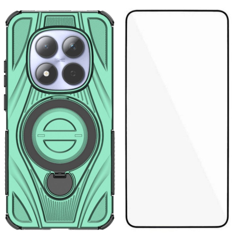 For Xiaomi Redmi Note 15 Pro 5G (Global) WANLONFENG XH Series Kickstand Case with Screen Film, Drop Proof PC TPU Phone Cover - Green