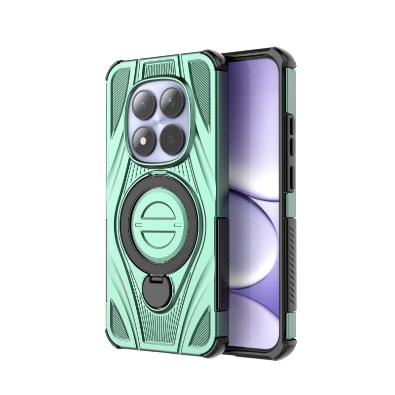 For Xiaomi Redmi Note 15 Pro 5G (Global) WANLONFENG XH Series Kickstand Case with Screen Film, Drop Proof PC TPU Phone Cover - Green