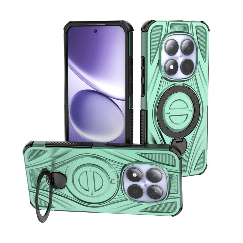 For Xiaomi Redmi Note 15 Pro 5G (Global) WANLONFENG XH Series Kickstand Case with Screen Film, Drop Proof PC TPU Phone Cover - Green