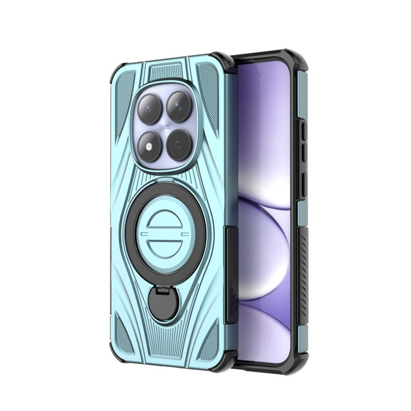 For Xiaomi Redmi Note 15 Pro 5G (Global) WANLONFENG XH Series Kickstand Case with Screen Film, Drop Proof PC TPU Phone Cover - Baby Blue