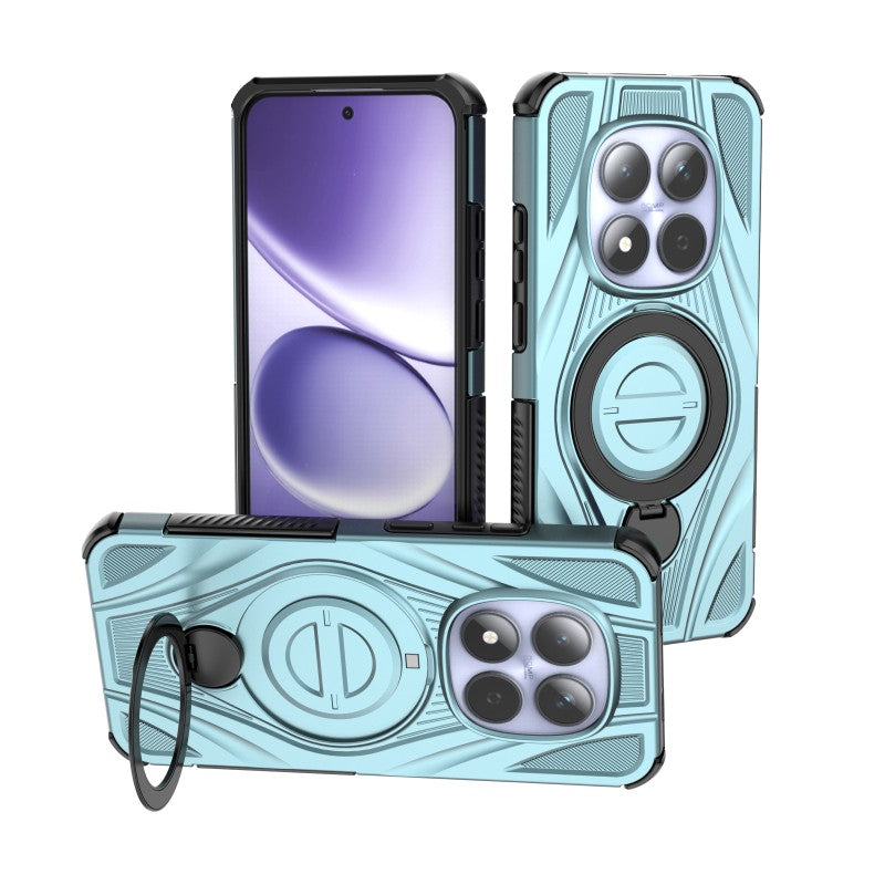 For Xiaomi Redmi Note 15 Pro 5G (Global) WANLONFENG XH Series Kickstand Case with Screen Film, Drop Proof PC TPU Phone Cover - Baby Blue