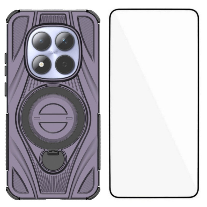 For Xiaomi Redmi Note 15 Pro 5G (Global) WANLONFENG XH Series Kickstand Case with Screen Film, Drop Proof PC TPU Phone Cover - Purple