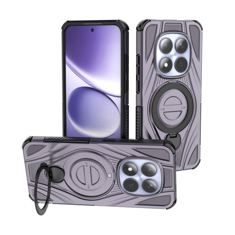For Xiaomi Redmi Note 15 Pro 5G (Global) WANLONFENG XH Series Kickstand Case with Screen Film, Drop Proof PC TPU Phone Cover - Purple